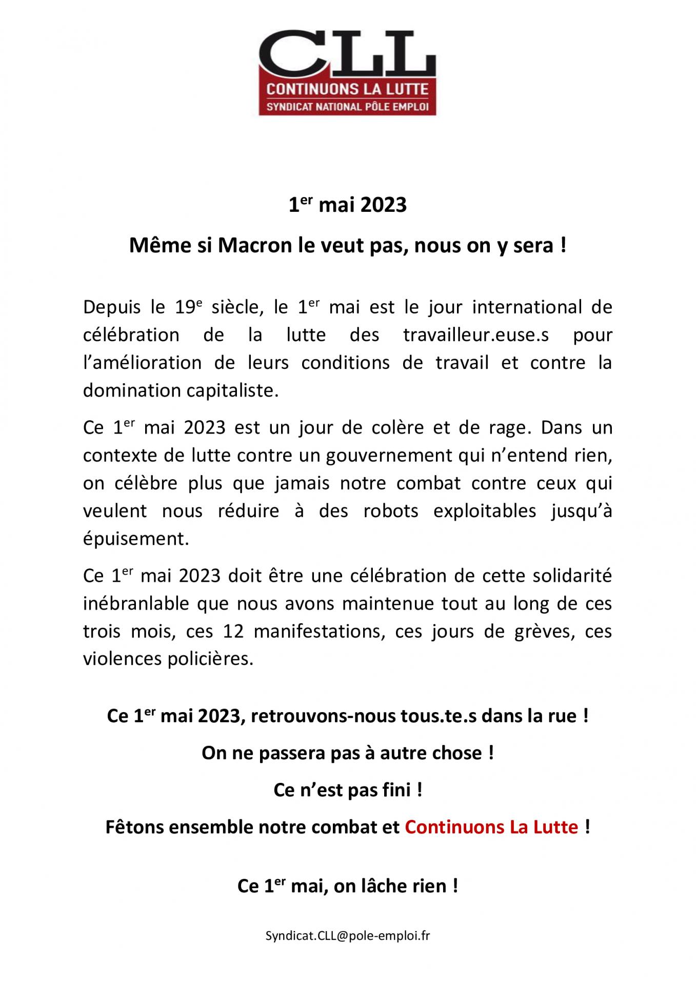 1er mai 2023