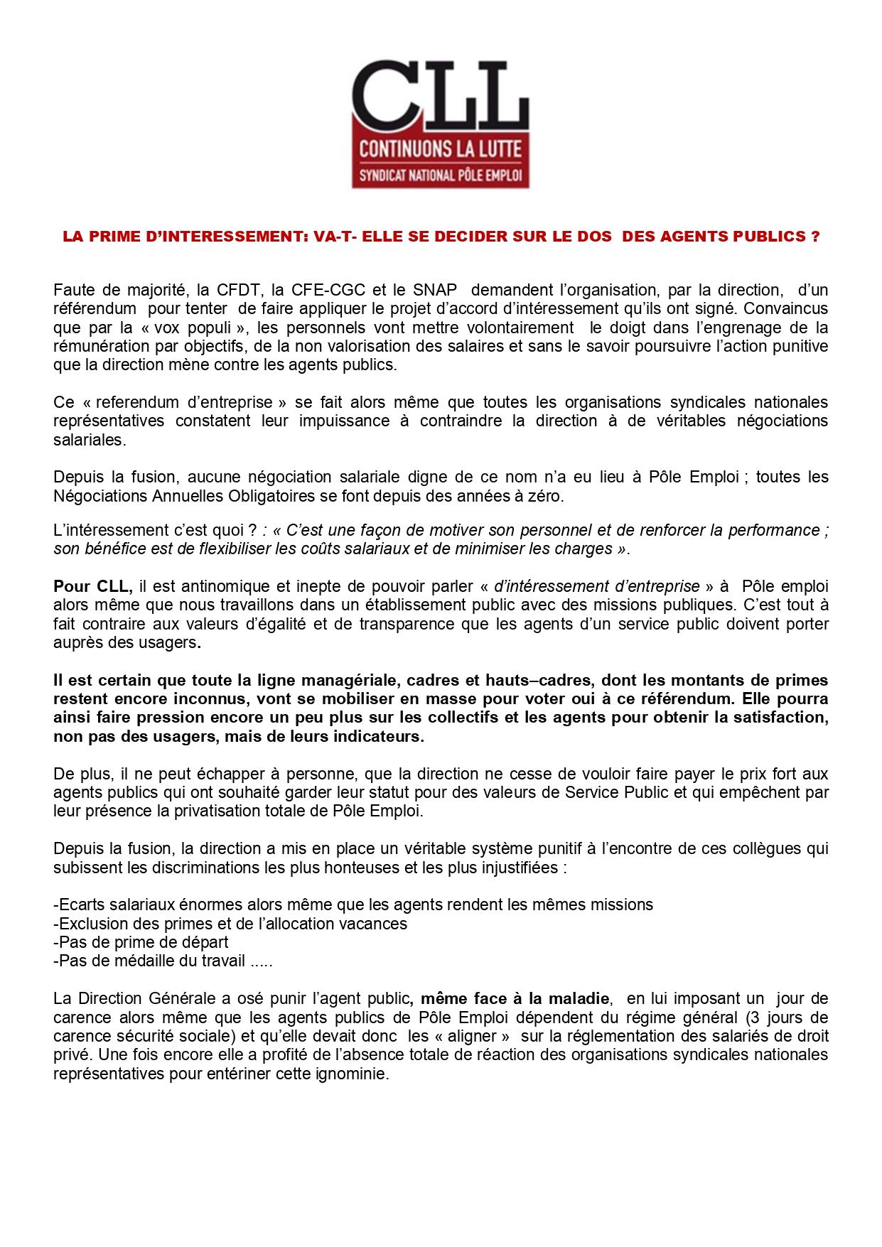 Interessement sur le dos des agents publics page 0001 sept 2021