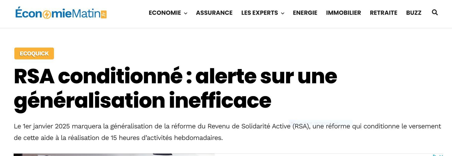 Rsa conditionne economie matin 15 10 24