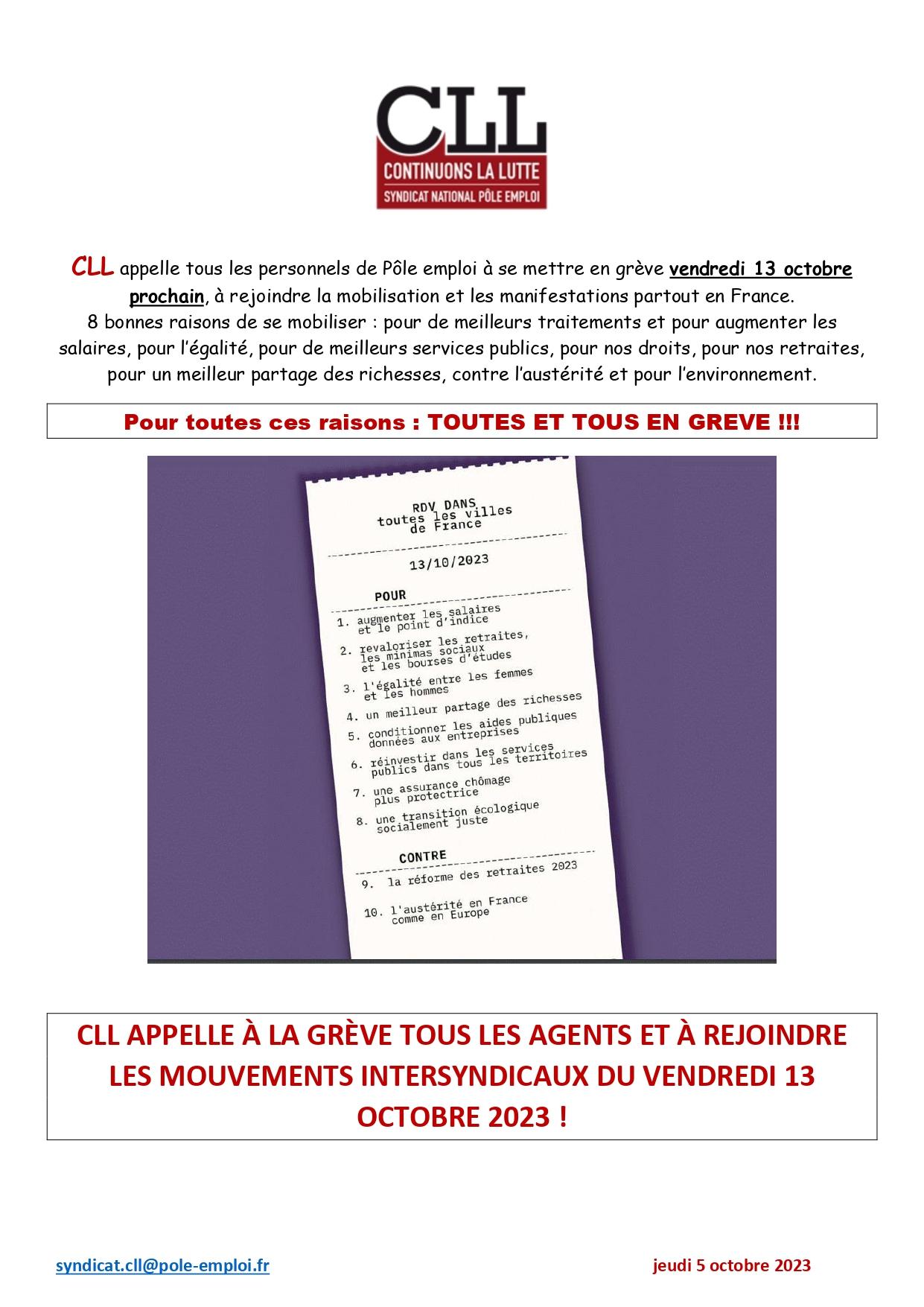Vendredi 13 octobre 2023 toutes et tous en greve page 0001